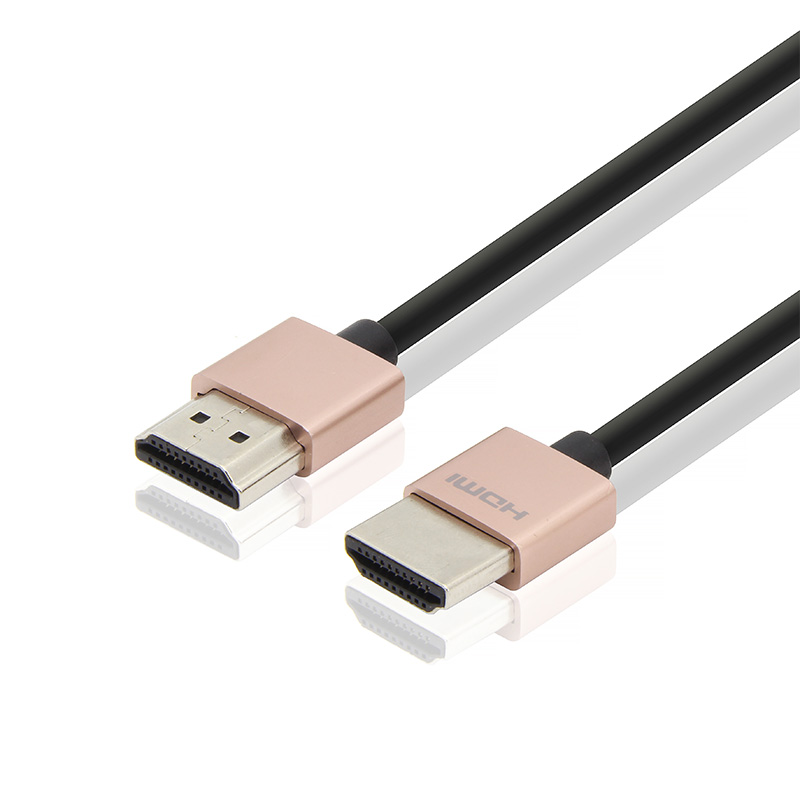 HDMI A-A細線 鋁殼不帶IC-金色鋁殼細線