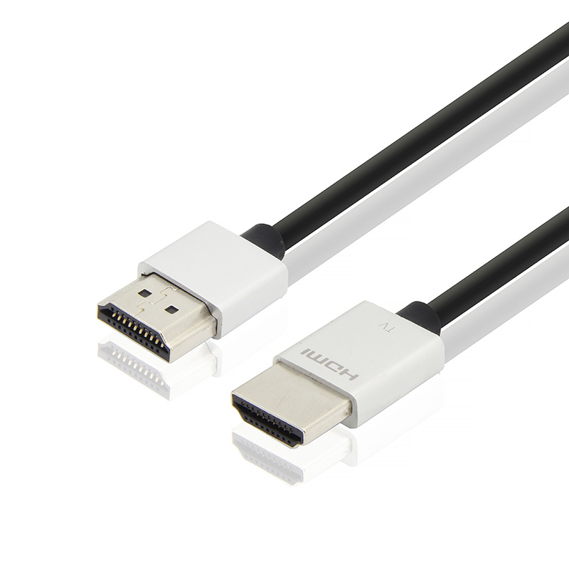 HDMI A-A細線 鋁殼不帶IC-銀色鋁殼細線